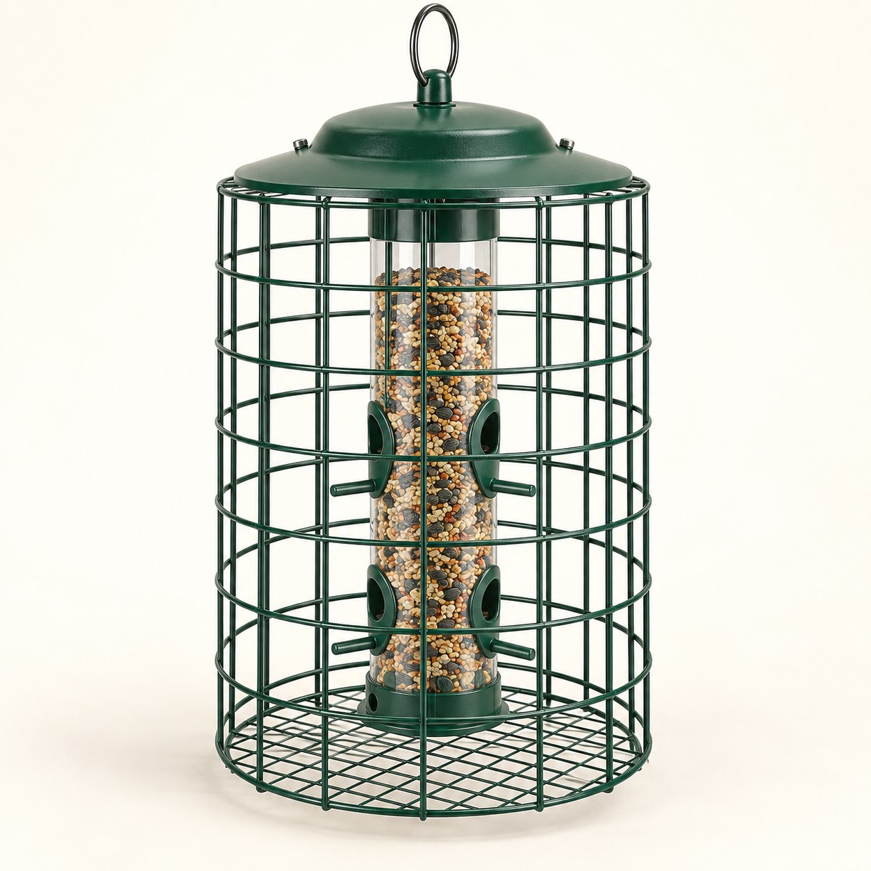 Illustration of a seed tube surrounded by a separate wide guardian cage